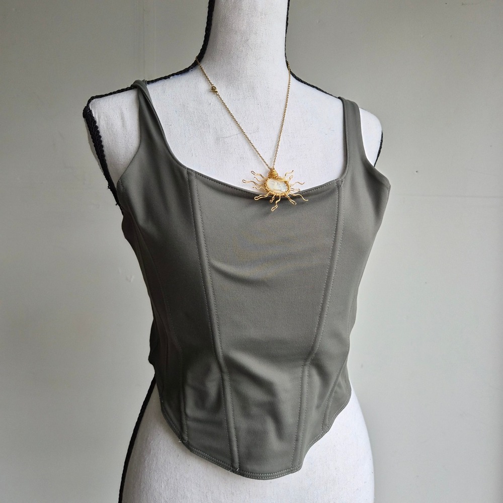 REORIA Corset Top Women Large Y2K Streetwear Fairy Grunge Whimsigoth Goblincore